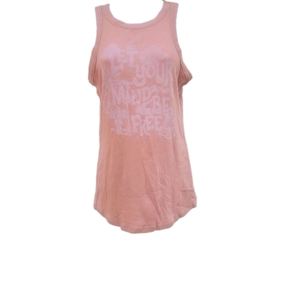 Torrid Graphic Tank Top Let Your Mind Be Free Sz 1X Peach